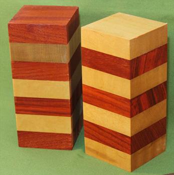 Blank #352 - Padauk & Yellowheart - 2 Blanks ~ 2 1/2" x 2 1/2 x 6" ~ $27.99